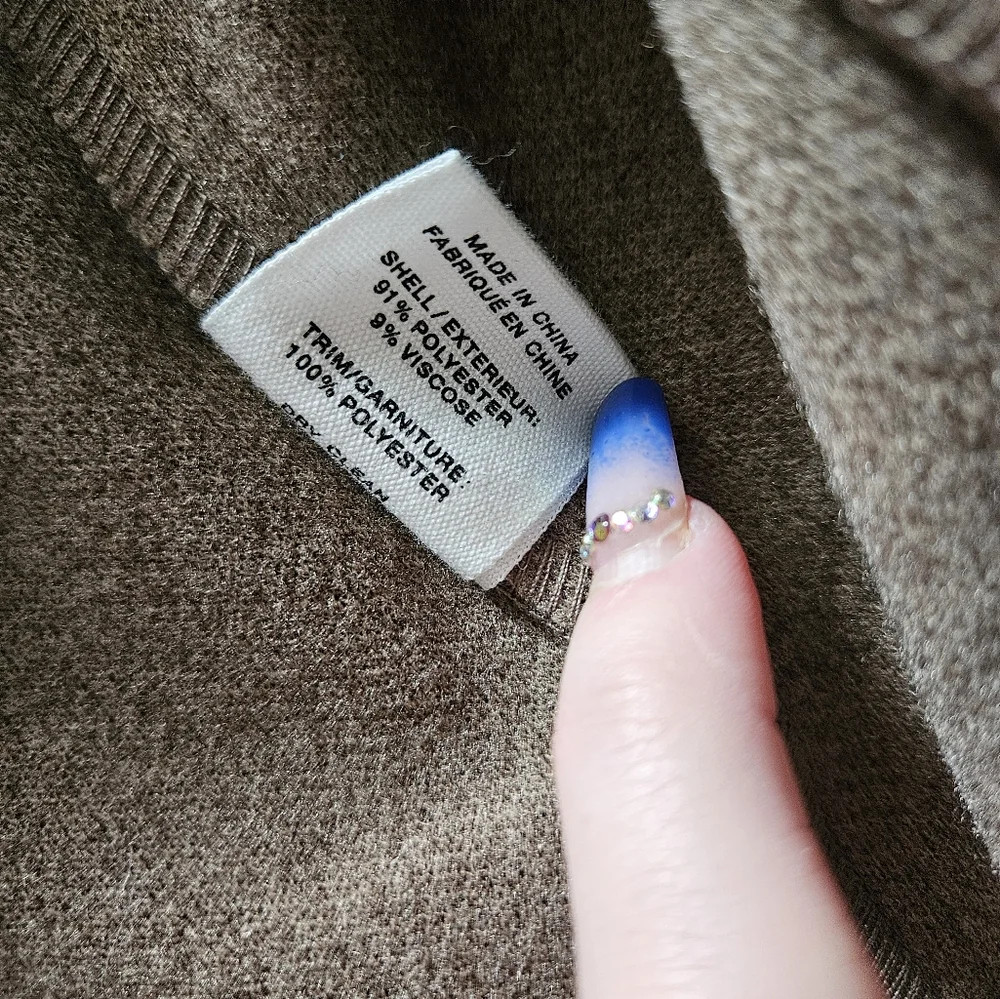 Anthropology avec les fillas zip jacket collar winter coat medium Brown Minimal - Picture 6 of 12